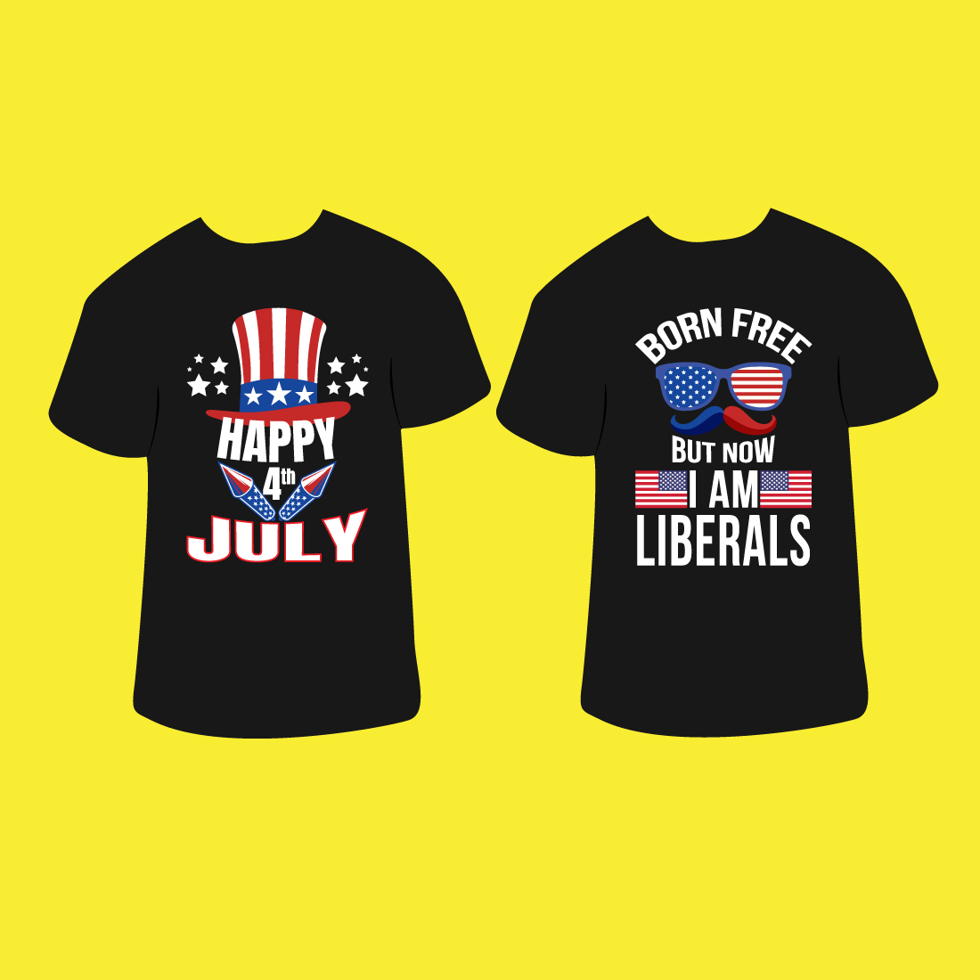 4th July T-shirt Design preview image.