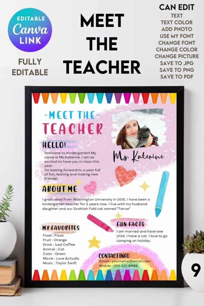 Meet The Teacher #9 – Canva Template - MasterBundles