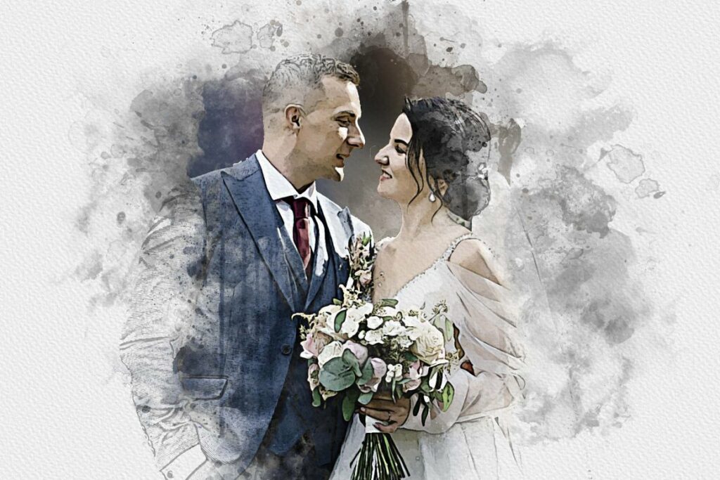 Wedding Digital Watercolor Painting - MasterBundles