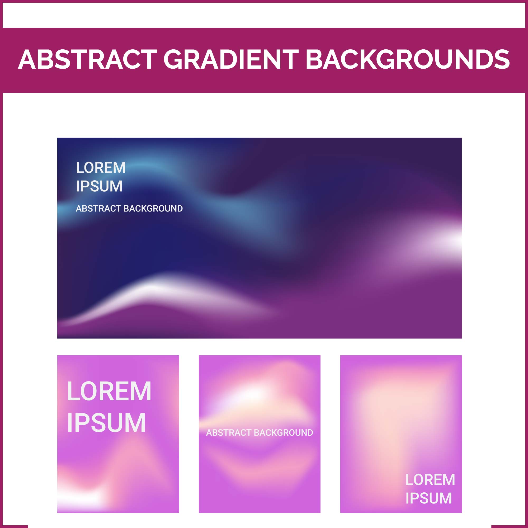 Abstract gradient vector backgrounds cover image.