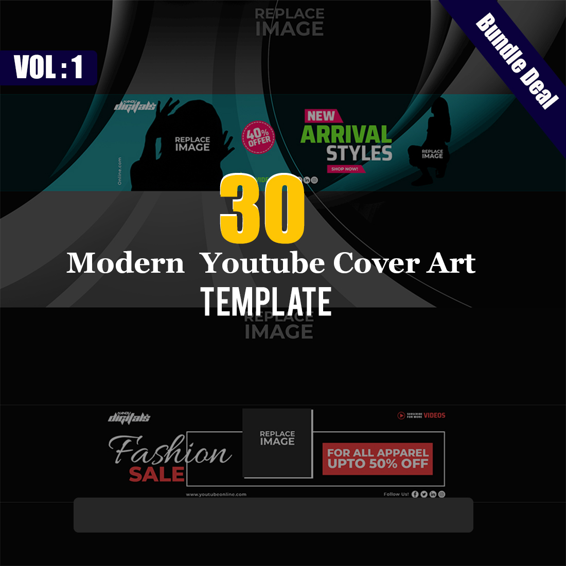 30 YouTube Cover Art Templates cover image.