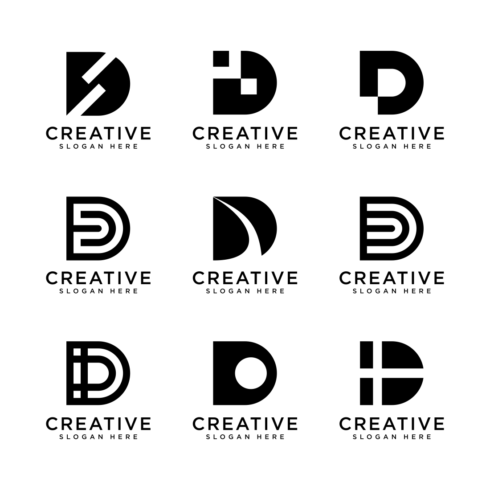 set of initials D logo vector design template cover image.