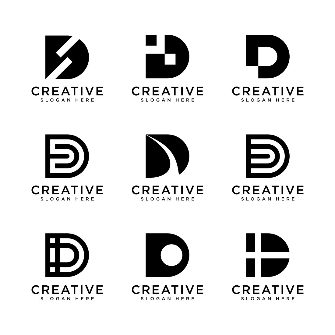 set of initials D logo vector design template cover image.