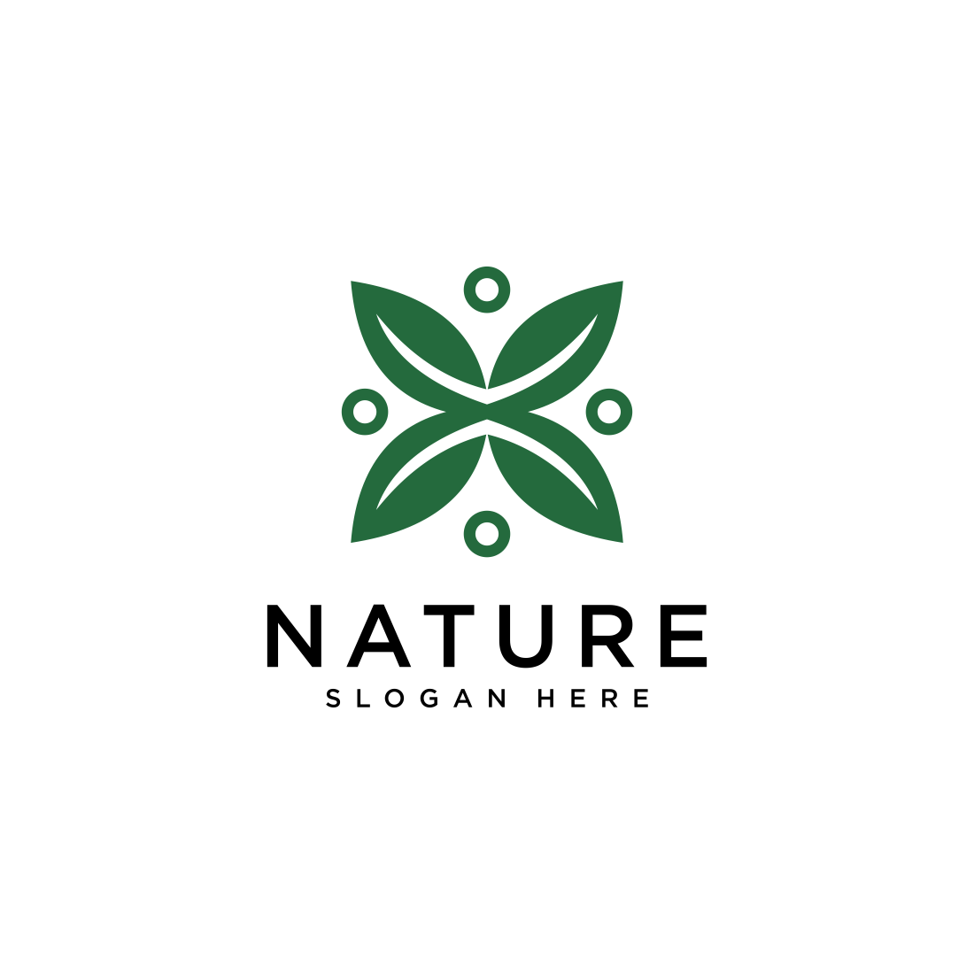 leaf nature vector logo design preview image.