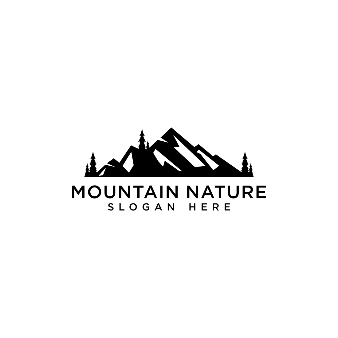 mountain logo vector design template preview image.