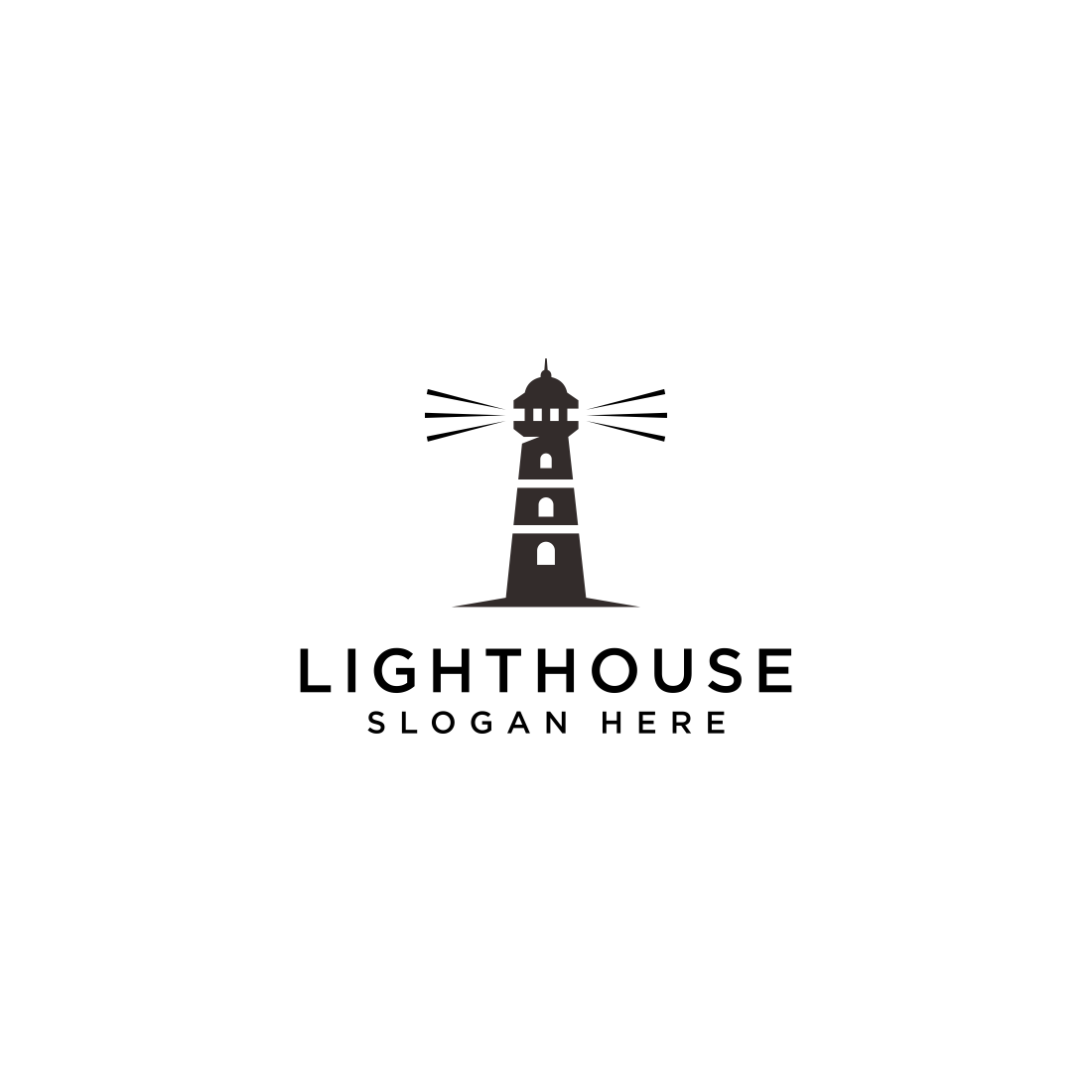 lighthouse logo vector design template preview image.