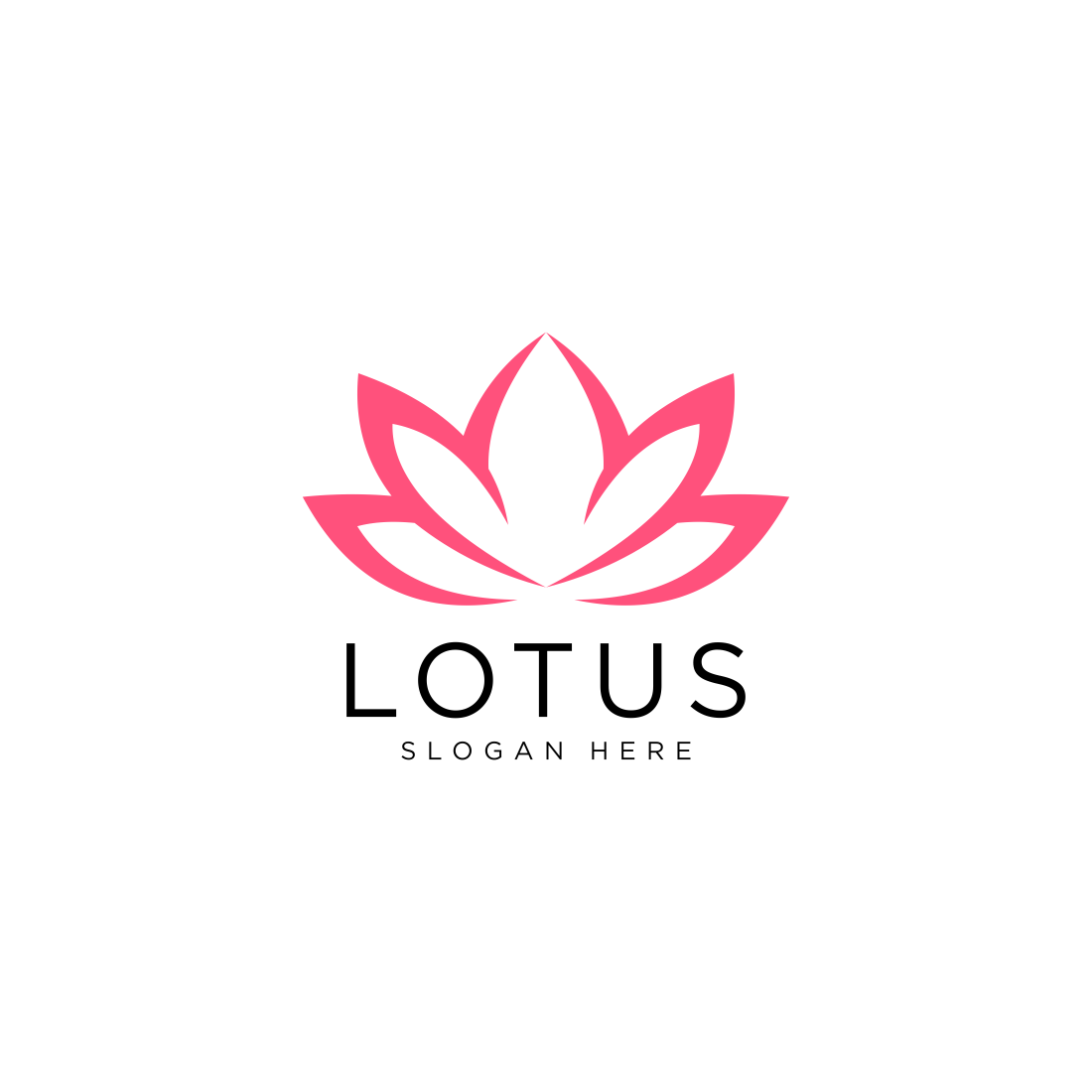 Lotus flower logo vector design preview image.