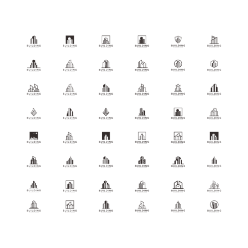 set of building logo vector design cover image.