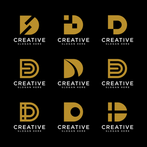 set of initials D logo vector design template cover image.