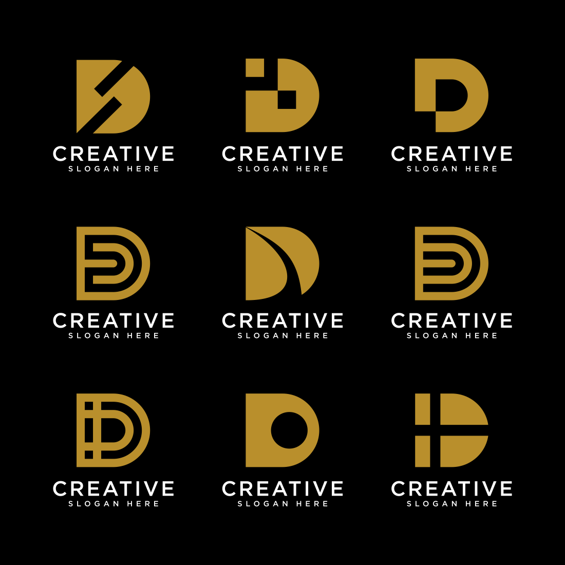 set of initials D logo vector design template preview image.