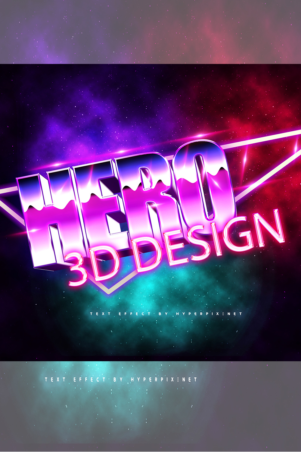 Hero 3D Text Effect Bundle pinterest preview image.