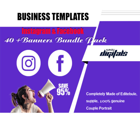 45 + Instagram & Facebook Business Promotion Banners Templates cover image.