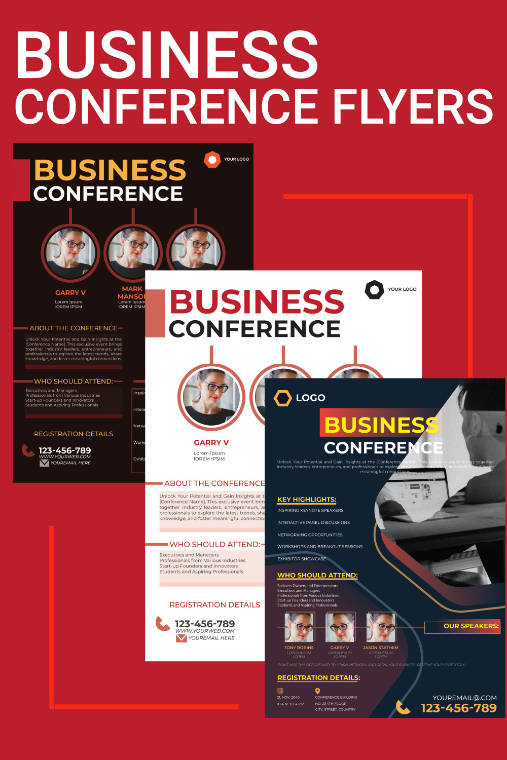 Business conference flyer design templates pinterest preview image.