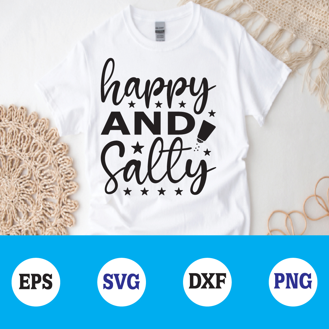 happy and salty svg preview image.