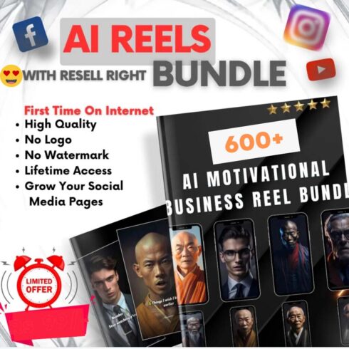 600+ AI Avatar-Ready Motivational Reels Bundle! cover image.