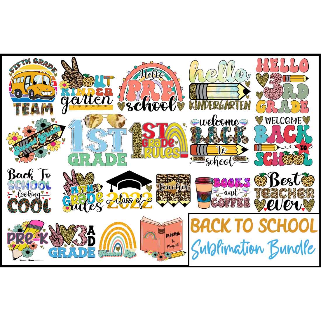 Back To School Sublimation Bundle cover image.