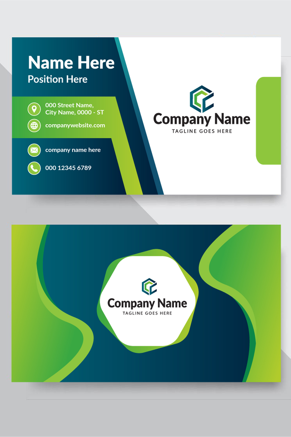 Business Card Design Template pinterest preview image.