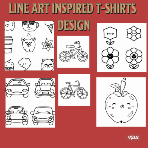 LINE ART INSPIRED T-SHIRTS DESIGNS  cover image.