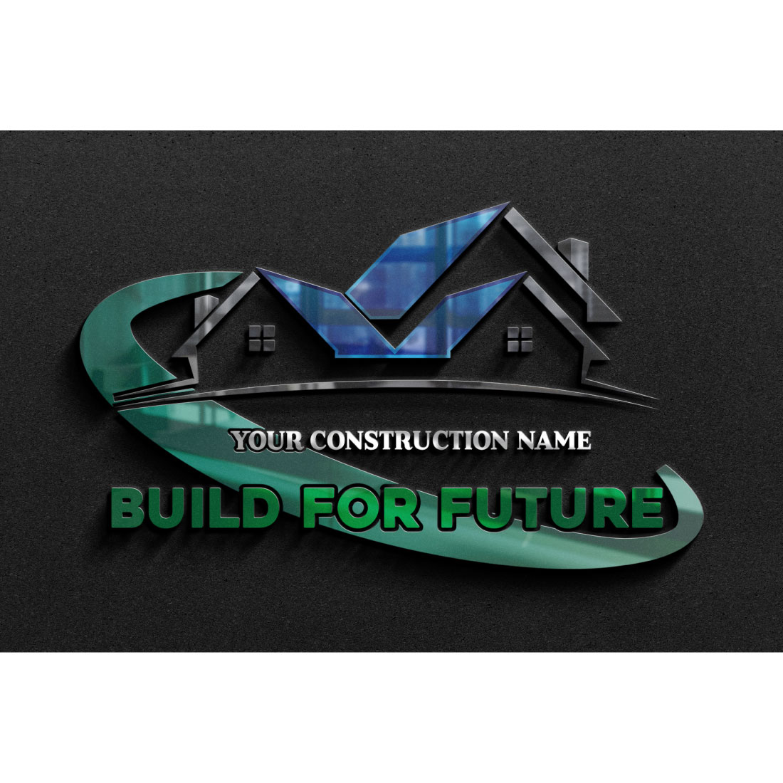 Construction logo design preview image.