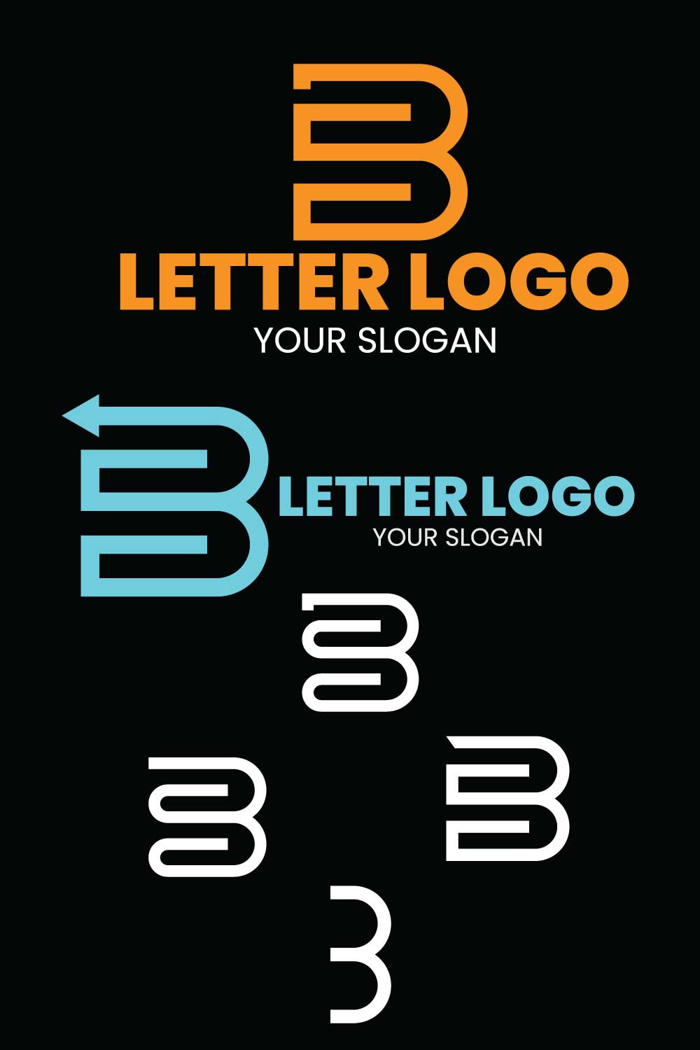 B letter logo Brand Logo pinterest preview image.