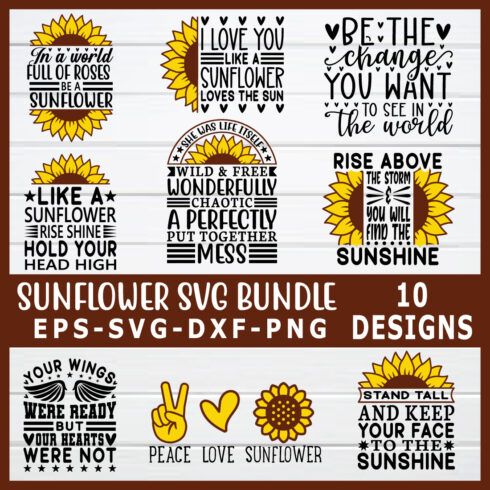 sunflower svg bundle cover image.