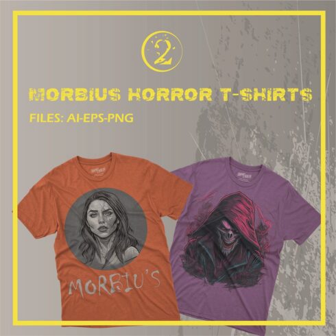 2 horror t-shirt designs morbius cover image.