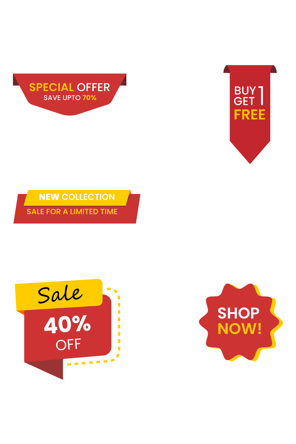 Vector red banner sticker for sale marketing poster pinterest preview image.