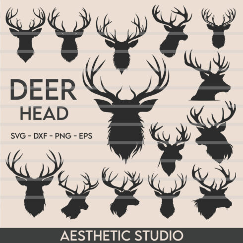 Deer Head | Deer Svg | SVG Bundle | Nature Deer Svg | Deer Silhouette| Animals Svg | Circut Cut Files Silhouette | Deer Clipart Svg | Deer In The Fores Svg | Silhouette| Vcetor | Cut file cover image.