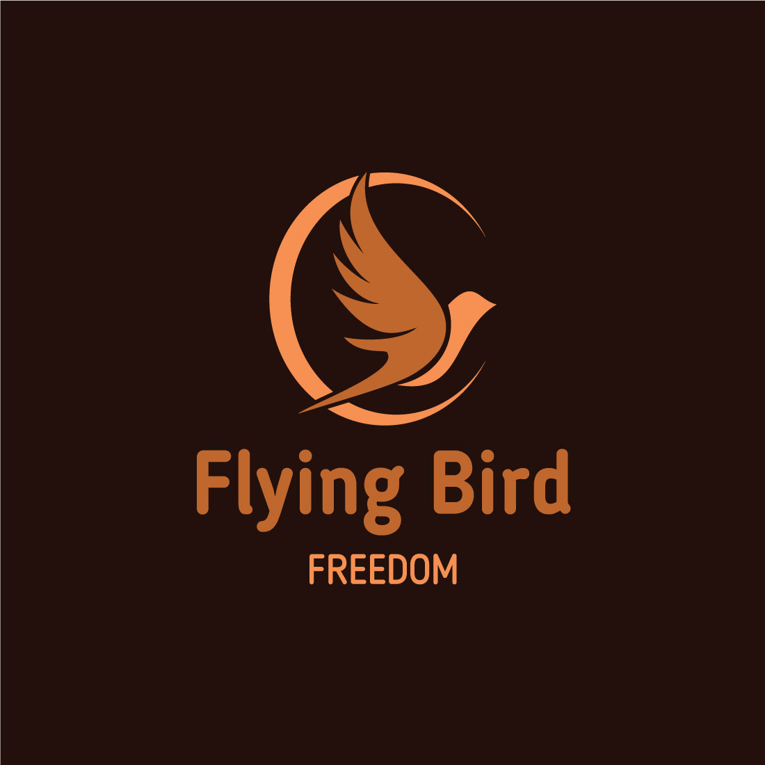 simple Flying bird logo design preview image.