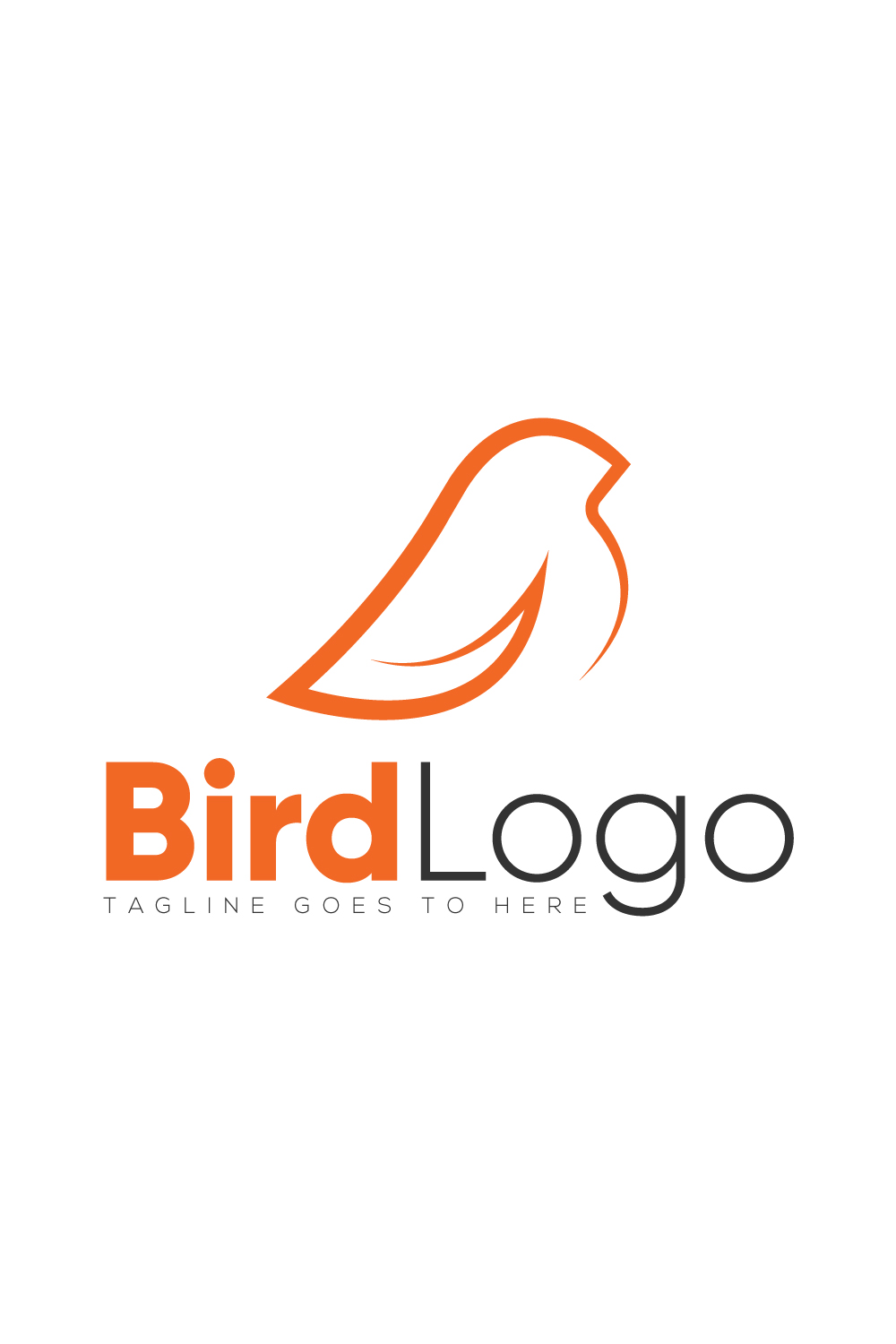 Bird Minimalist Logo Design pinterest preview image.