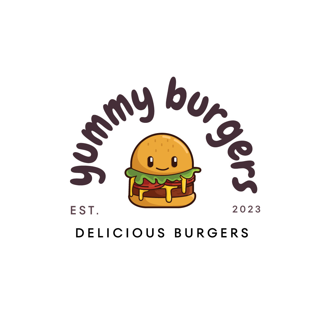 Burger logo vector art design preview image.