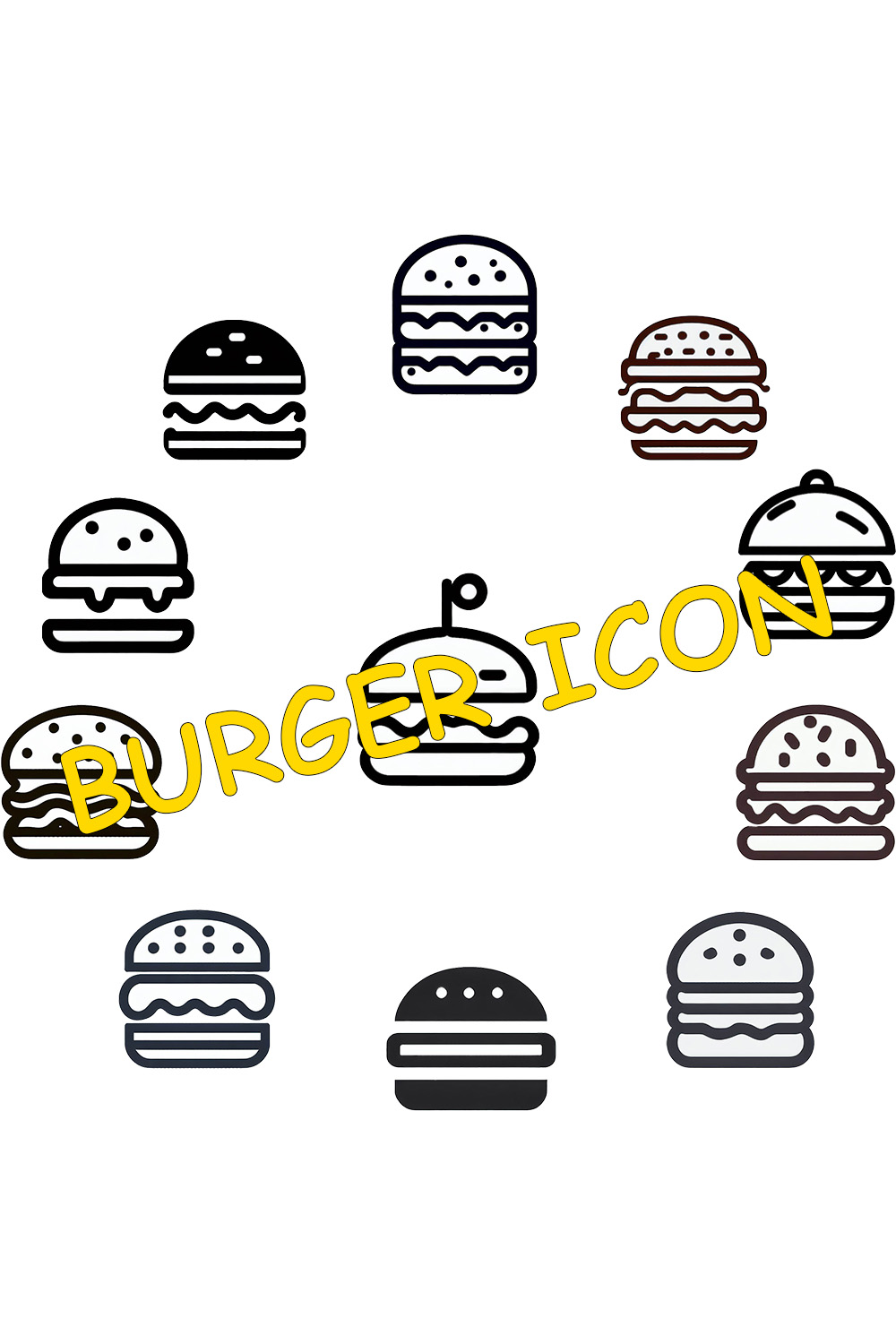 Set Burger Icons pinterest preview image.