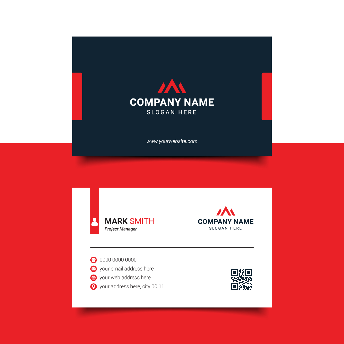 Corporate Business Card Design Template preview image.