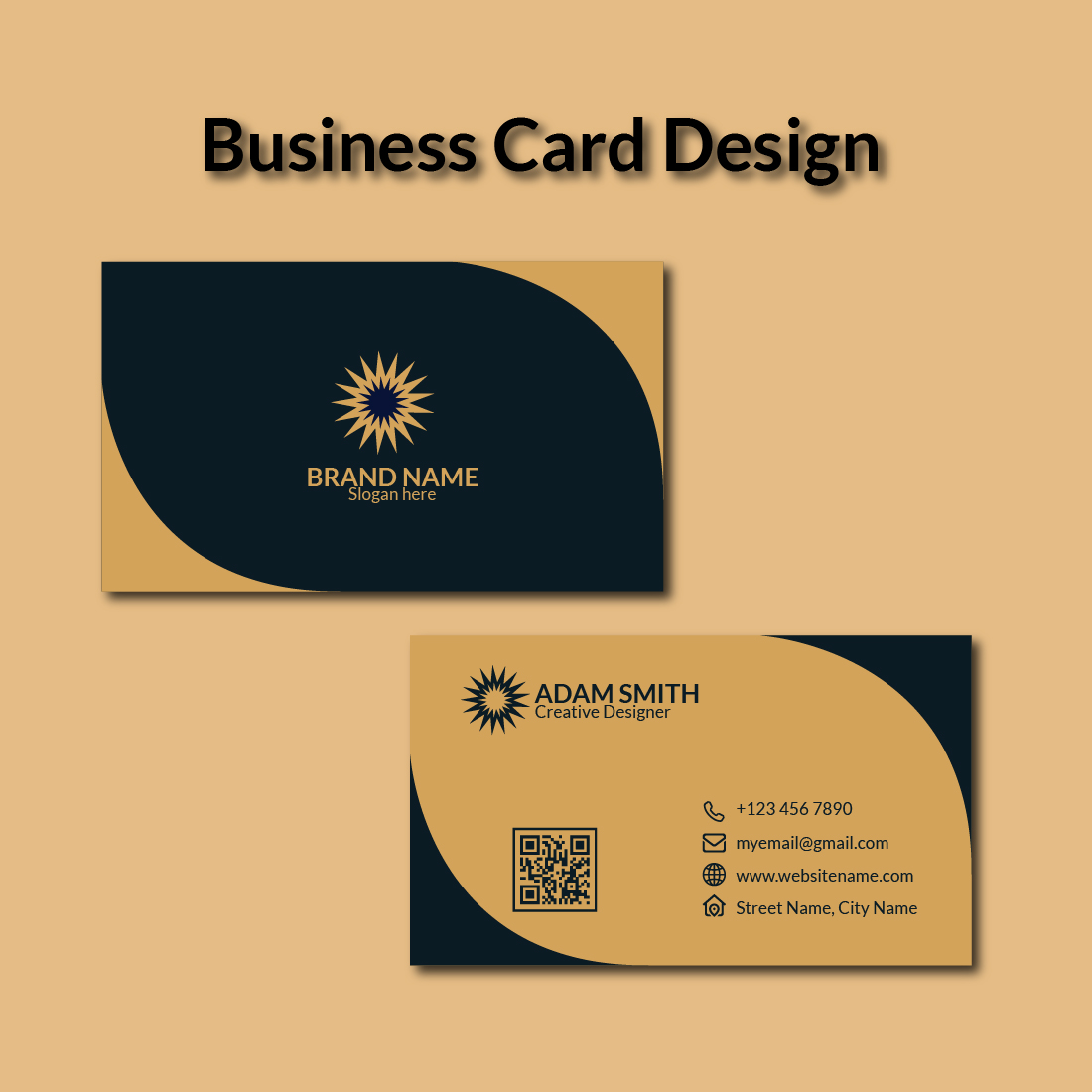 Luxury Business Card Design Template preview image.
