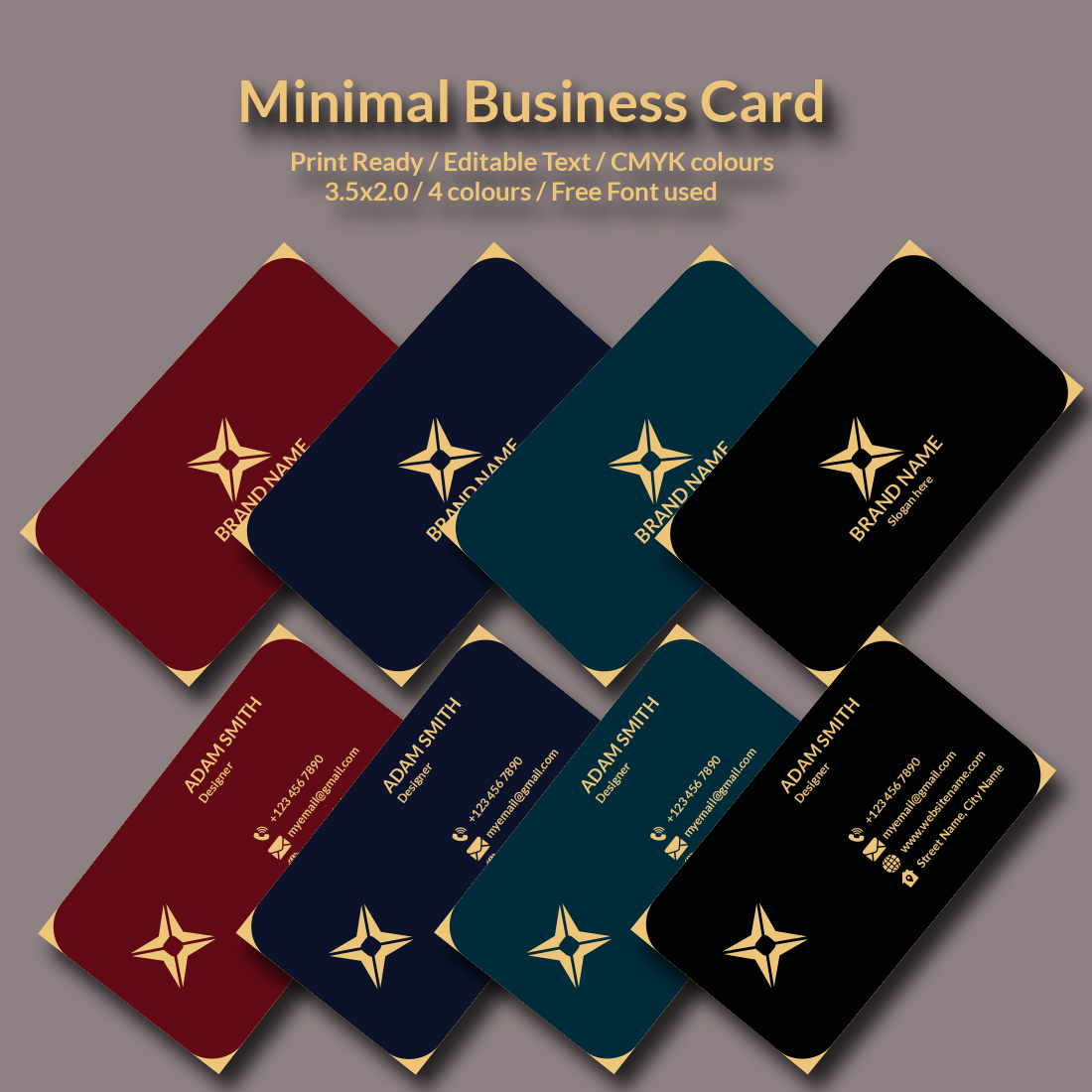 Minimal Luxury Business Card Design Template cover image.