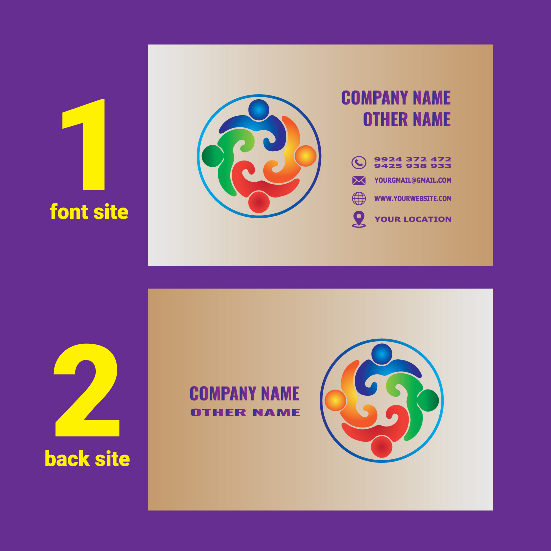 Business card design and illustration template vector preview image.