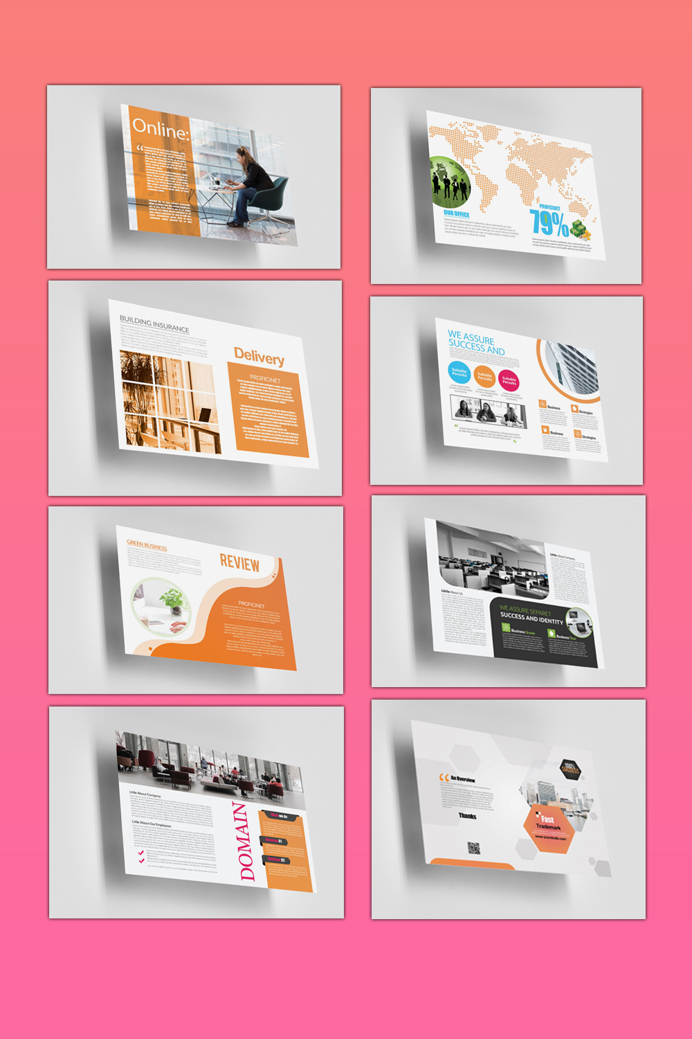 8 Print Design Business Portfolio Brochure Templates pinterest preview image.