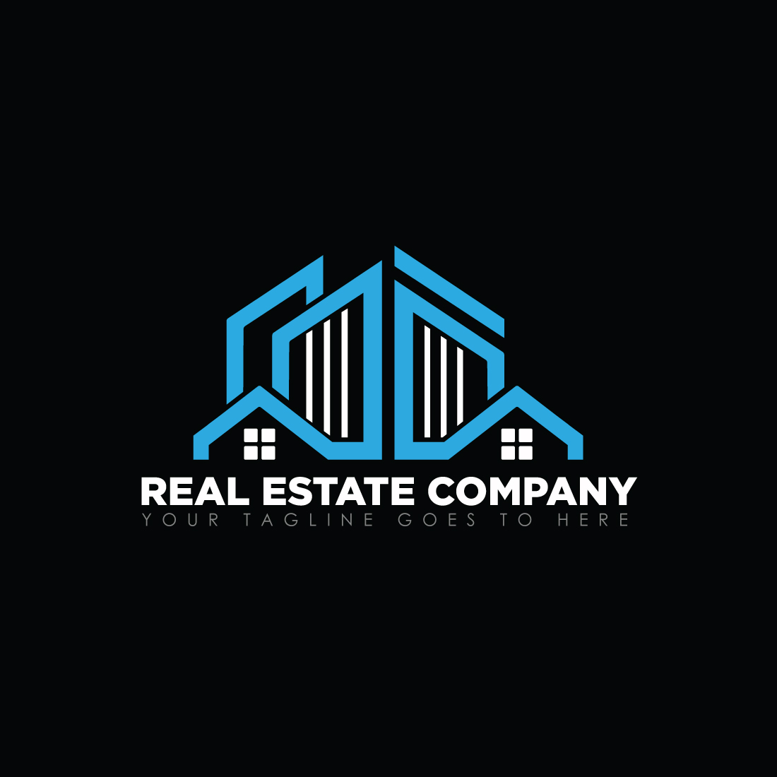 Real Estate company logo design preview image.
