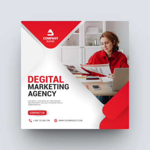 Corporate or Business or Webinar or Digital Marketing Agency Social Media post template cover image.