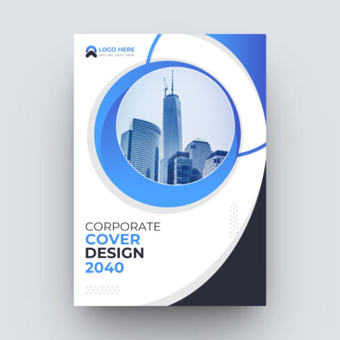 Modern corporate book cover or brochure cover design template set cover image.