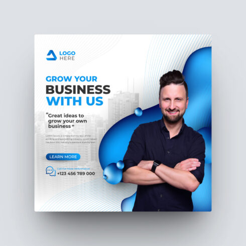 Webinar Social Media post or Digital Marketing Agency Social Media post template cover image.