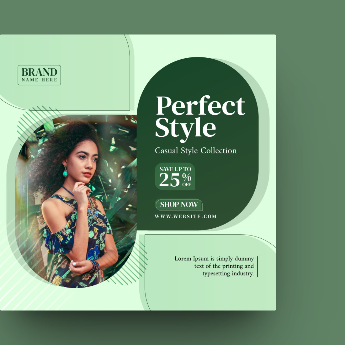 Fashion Social Media Post Template for Instagram preview image.