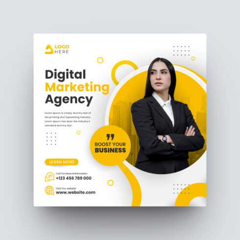 Digital Marketing Agency or Corporate Social Media post template cover image.