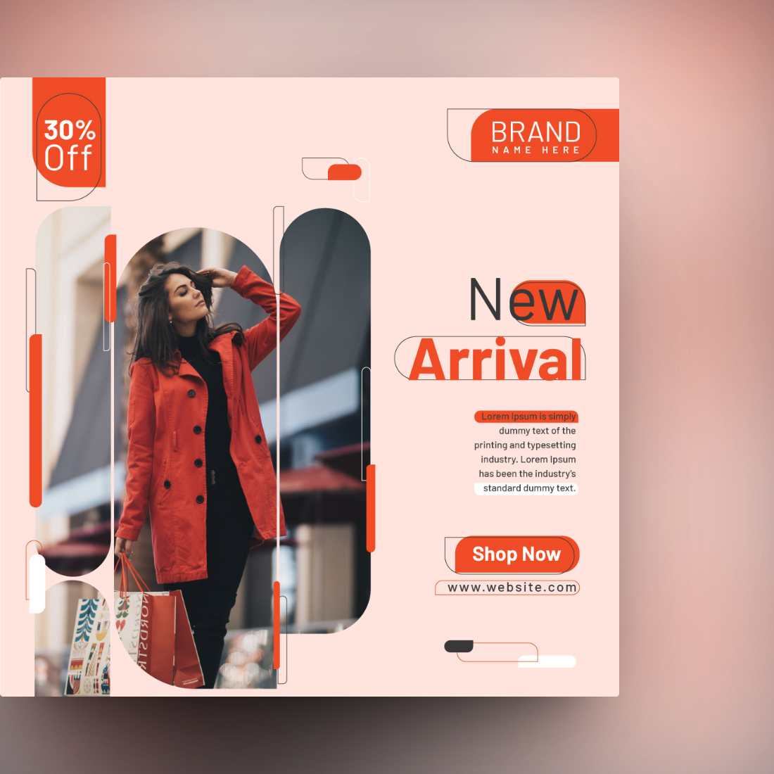Fashion Social Media Post Template for Instagram preview image.