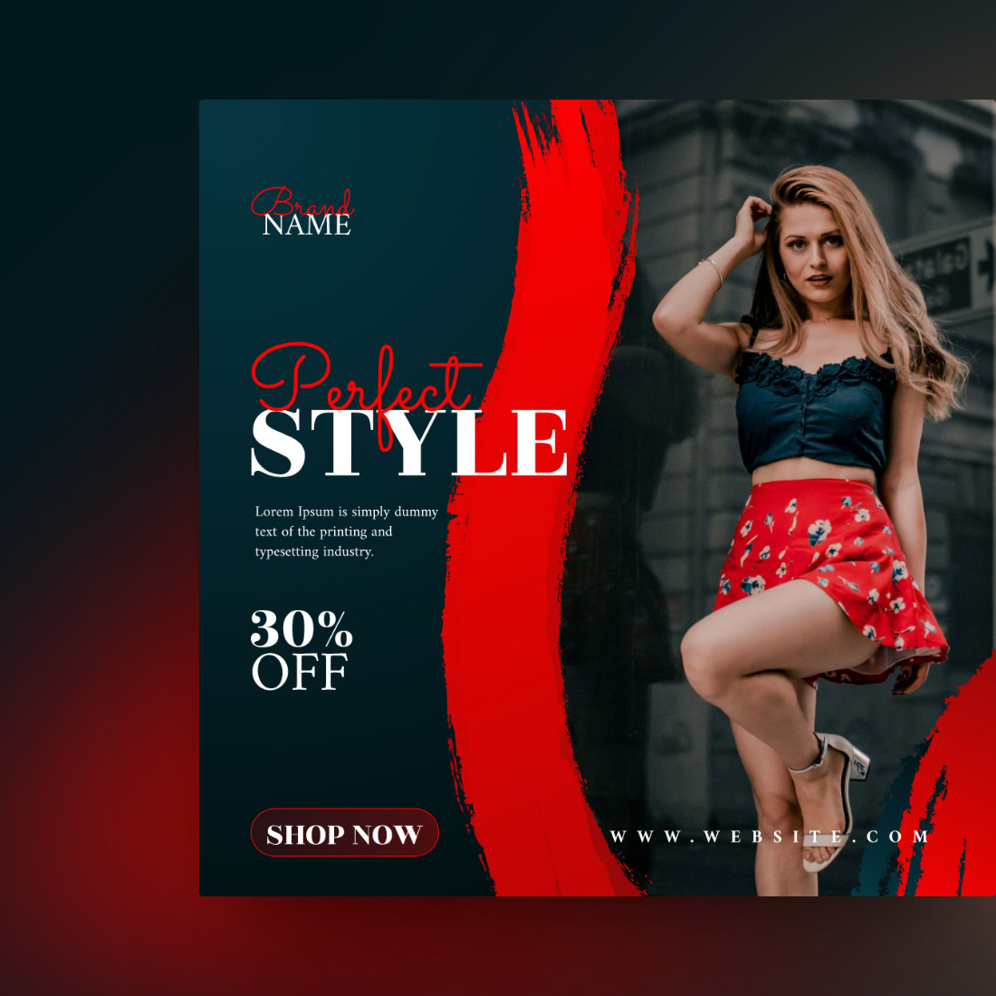 Fashion Social Media Post Template for Instagram preview image.