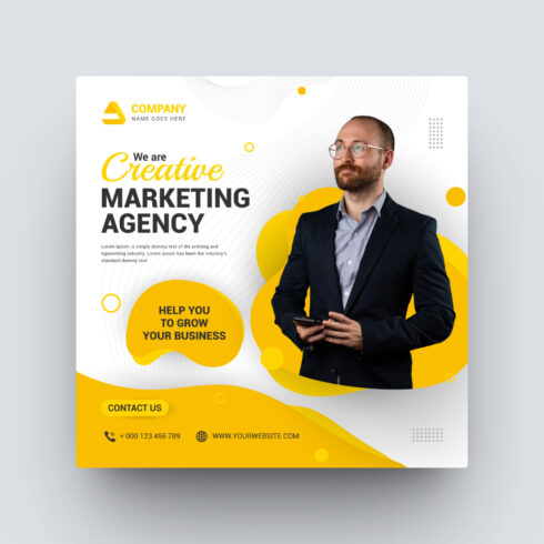 Corporate Social Media post or Digital Marketing Agency Social Media post template cover image.