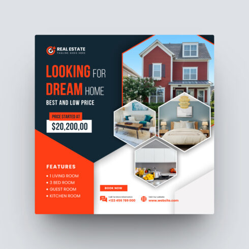 Modern Real Estate Social Media post Template cover image.