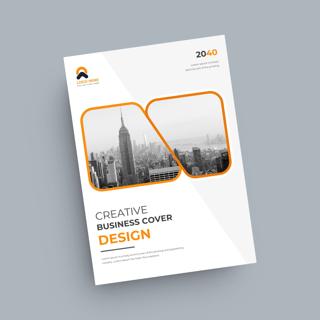 Simple cover or brochure cover page template design preview image.