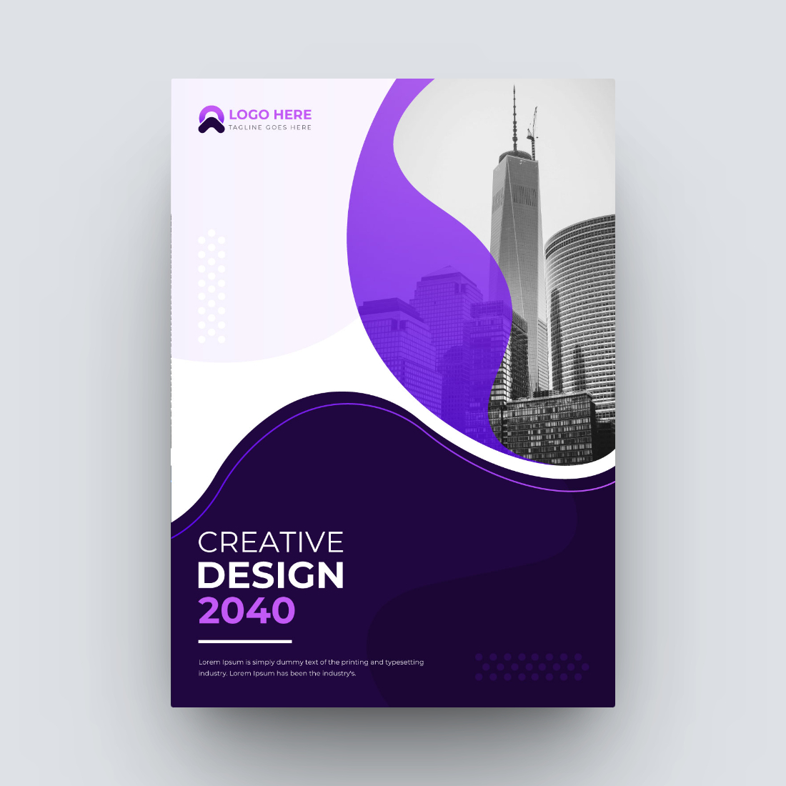 Modern corporate book cover or brochure cover page design preview image.