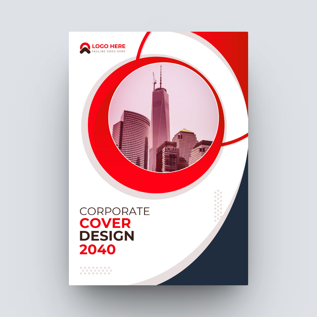 Modern corporate book cover or brochure cover design template set preview image.